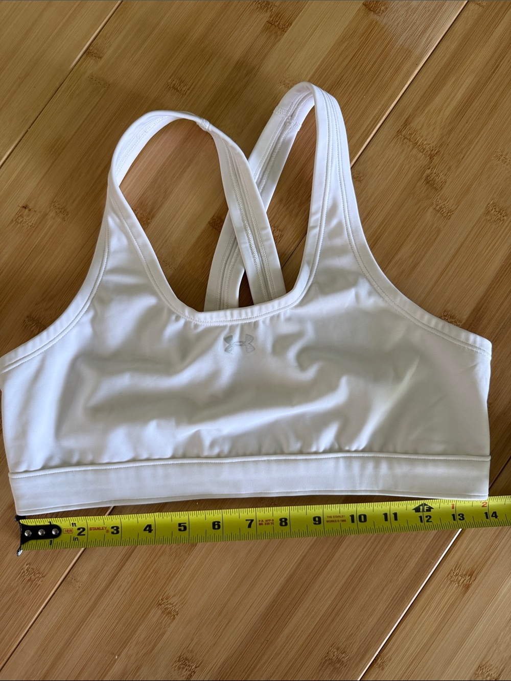 Under Armour White Crossback Medium-Impact Sports Bra